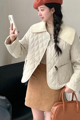 LNNNS 高级感洋气菱形格子棉服厚实外套 21575