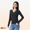「自」全新升级【铂金会员146/天猫189/差价43】(01539)洛诗琳蕾丝V领抗菌打底衫2025秋冬修身德绒发热保暖上衣女 商品缩略图4