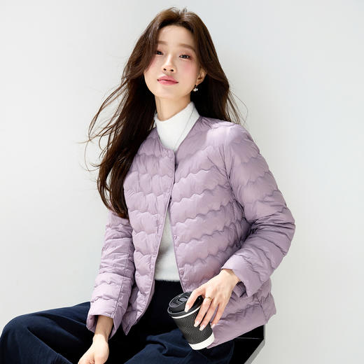 丁摩 时尚90绒白鸭绒轻薄款羽绒服女短款羽绒内胆外穿保暖5ZF-368061 商品图0