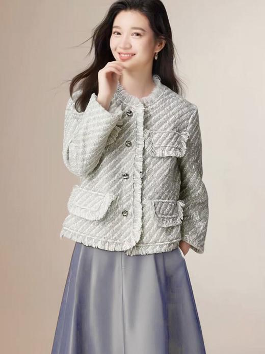 【清仓特卖】诗系列～2370小香风灰色短款外套-喜出 商品图1