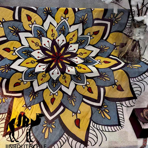 金柔·雪莲花盖毯/披肩150*200  多功能 100%长绒棉 商品图0