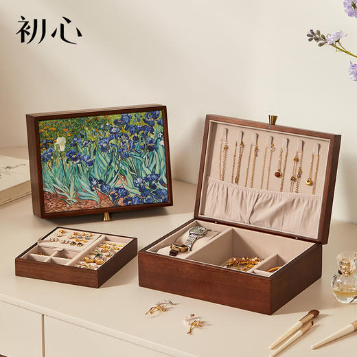 初心| 油画带托盘首饰盒鸢尾花桃花芯木 商品图0