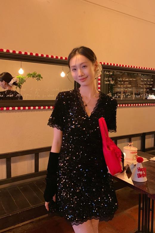 ELLA JADE 名媛礼服亮片小黑裙连衣裙 21886 商品图5