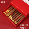 【实木筷子家用鸡翅木】红檀木国潮筷子礼品套装 一人一筷5双盒装  商品缩略图7