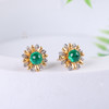 【青春】小雏菊祖母绿耳钉-EZ12406087 商品缩略图1