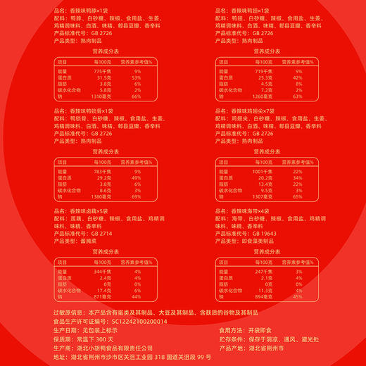 小胡鸭香辣卤味鸭脖鸭翅鸭锁骨肉类零食大礼包420g小吃送女友追剧 商品图5