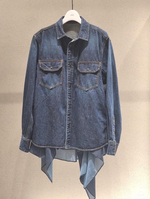中性款牛仔长袖衬衫la 商品图0