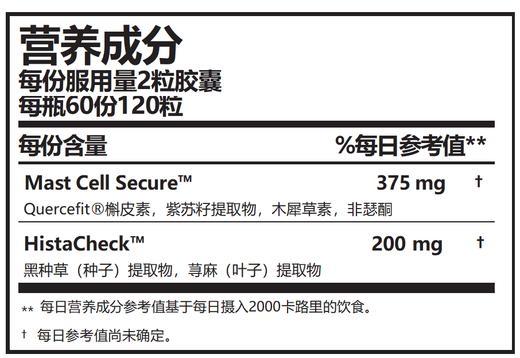 *RN167HistaQuel®肥大细胞支持胶囊120粒 商品图1