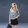 西遇灰色毛衣外套女冬季新款手工花朵圆领短款针织开衫SS051899 商品缩略图4