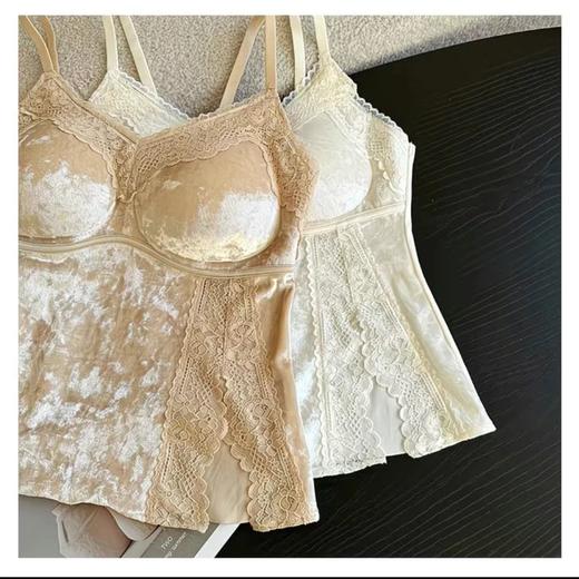 曼芮凯诗【鎏金岁月】欧若风轻奢国风金丝绒美背吊带 24019 商品图4