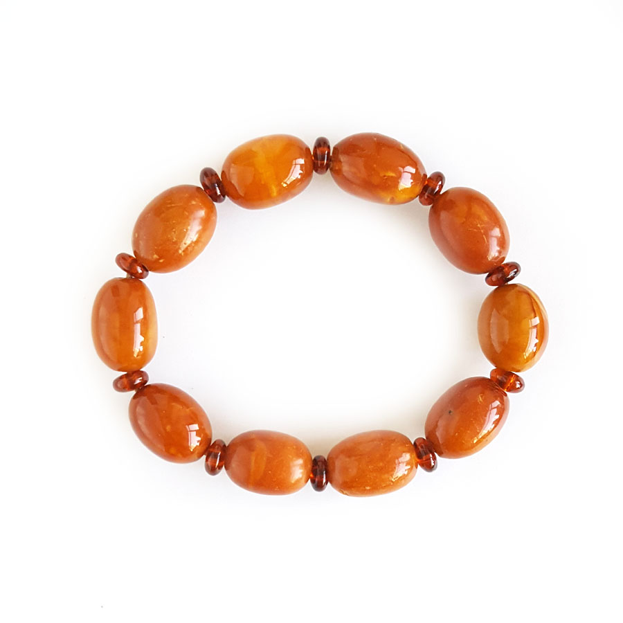 【天然正品】天然无杂裂满蜜鸡油黄约15.5*11.5MM老蜜蜡手串281125NJM12 特价