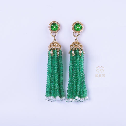 【摇曳生姿】祖母绿流苏耳坠     SH 12206021 商品图7