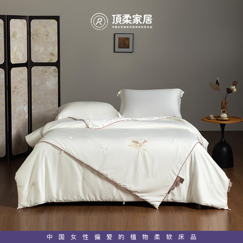 严选 | 顶柔家纺金鳞福禄桑蚕丝子母被BX2266