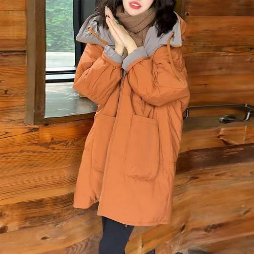 两面穿中长款棉服女2025冬季新款时尚保暖休闲连帽派克服网红外套 商品图0
