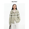 [姜妍同款]SELFWHO绵羊毛混纺费尔岛翻领针织开衫女冬季新款毛衣 商品缩略图0