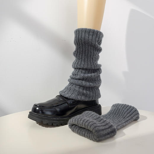 【暖冬拍档】100%纯山羊绒袜套长筒针织保暖堆堆袜保暖腿袜 商品图1