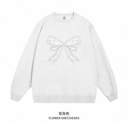 🔥🔥【潮牌卫衣】圆领牛奶绒～蝴蝶结印花加绒牛奶绒卫衣-喜出 商品图2