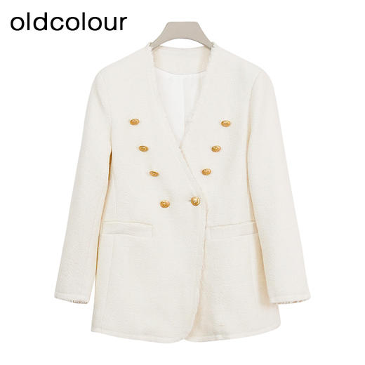 oldcolour欧珂冬季高级感时尚气质优雅纯色中外套女BQ480416A1 商品图0