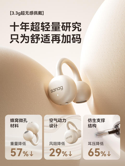 塞那sanag  Z37耳夹式蓝牙耳机无线开放式不入耳 商品图2