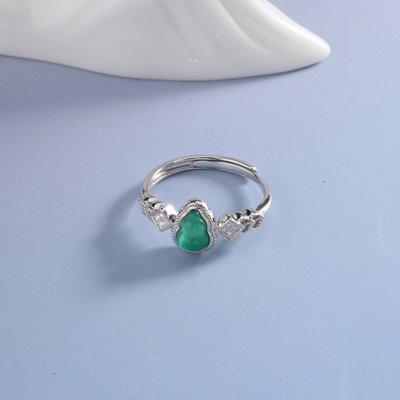 【宏艺珠宝】翠葫衔禄戒指·银s925戒指