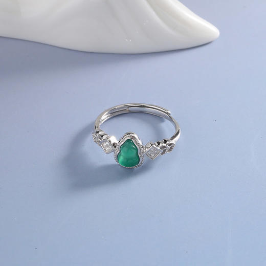 【宏艺珠宝】翠葫衔禄戒指·银s925戒指 商品图0
