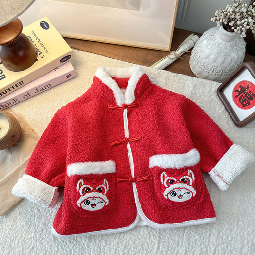 2026年马年新年【新年款超厚拜年服】女童开衫外套A类冬款加厚加绒童装中国风红色80-140★ 商品图2