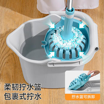 美丽雅拖把桶老式拖地洗地墩布拧干桶带挤水篮单桶加高30cm 商品图3