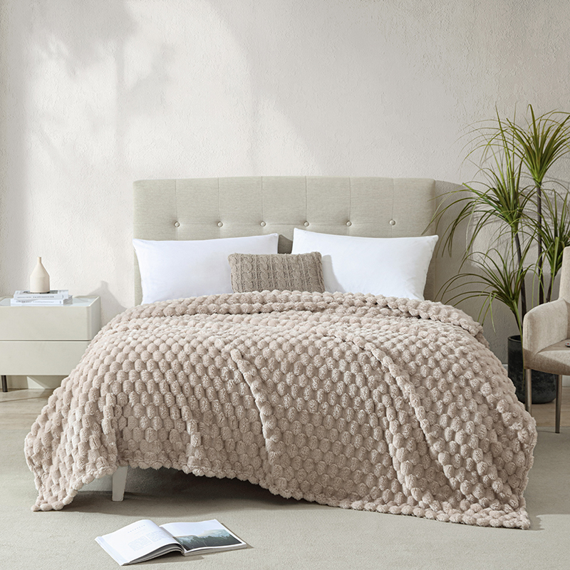 【岁末有礼】博洋宝贝 撸猫手感龟背绒轻耆盖毯BYTZ312-180