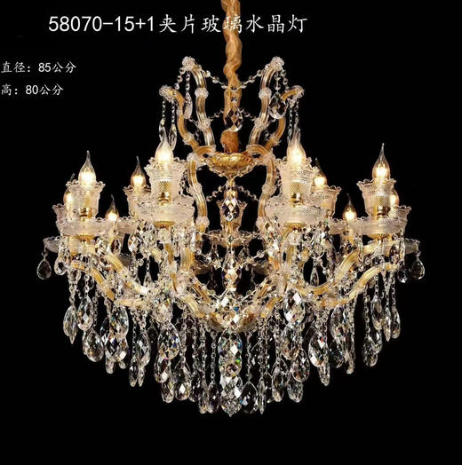 58070-15+1夹片玻璃水晶灯（运费自理） 商品图0