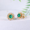 【青春】小雏菊祖母绿耳钉-EZ12406087 商品缩略图3