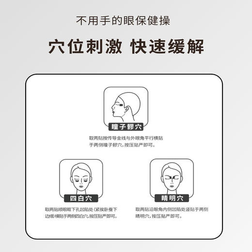 好舒士 穴位压力刺激护眼贴 缓解视疲劳 眼干眼涩 眼酸胀疼 （6贴/袋X15袋/盒） 商品图4