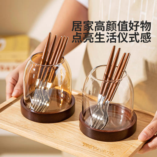 摩登主妇304不锈钢水果叉子水果签收纳罐轻奢高级感小勺子甜品叉 商品图4