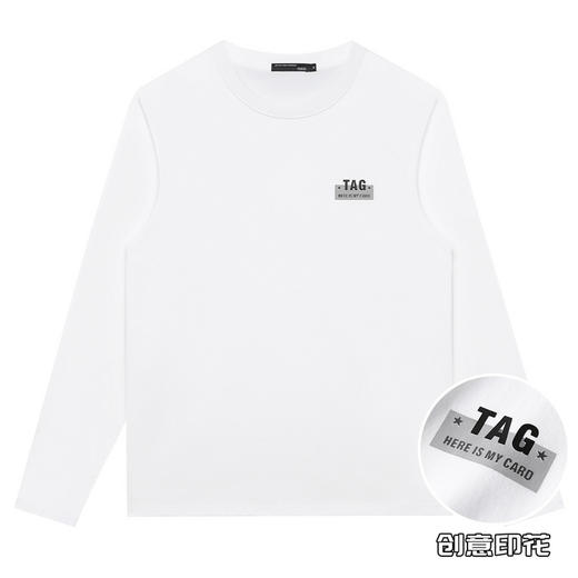 GXG男装【100%棉】秋季时尚简约字母印花男士百搭长袖T恤K&C 商品图2