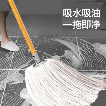 喜润家棉线拖把木杆墩布拖布海绵洗车拖把酒店物业学校老式排拖尘推 商品图3