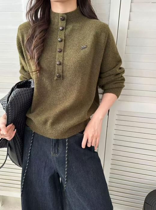 FS竹纤维女士时尚六粒扣中领针织毛衣86216 商品图1