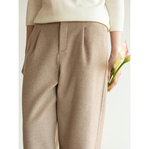 牧衣游原创 双面呢裤子女冬季新款软糯厚实保暖宽松休闲裤 影月幽 商品图3