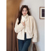 鹿向南「雪中暖阳」杏色立领短外套女冬季新款小众氛围感宽松上衣 商品缩略图2