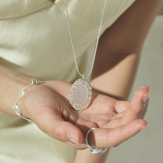 SOFT ROOM	蕾丝银茧双链项链 商品图1