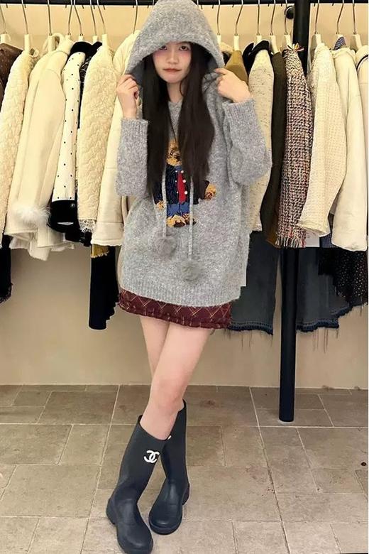 ANSUABEL 可爱卡通小熊慵懒宽松针织毛衣 21883 商品图1