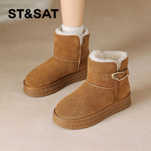 星期六金属扣带厚绒保暖雪地靴SSD4118CY0 商品图5