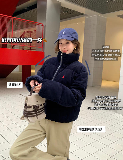 RL拉夫灯芯绒小面包绗缝白鸭绒羽绒服 商品图14