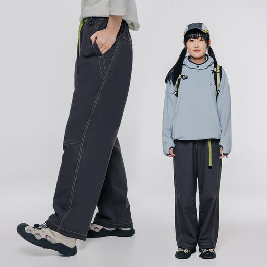 【品牌特惠】ACMEITEM爱棵米 户外亲子防泼水明线直筒长裤加绒宽松裤子男女GAG3020528G/GAG3020561G 商品图1