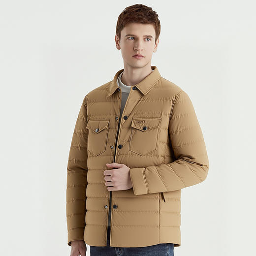 罗蒙冬季90白鸭绒羽绒服翻领扣子款设计胸前带口袋时尚休闲厚实保暖羽绒外套 商品图3