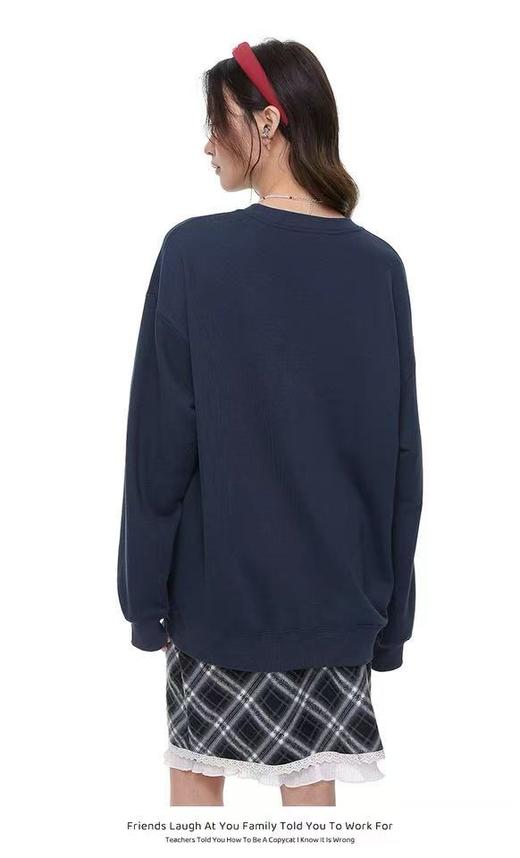 🔥🔥【潮牌卫衣】圆领牛奶绒～美式星星字母印花加绒牛奶绒卫衣-喜出 商品图2