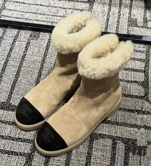重磅渠道   香nn中筒雪地靴  麂皮撞色拼接 毛茸茸雪地靴 商品图0