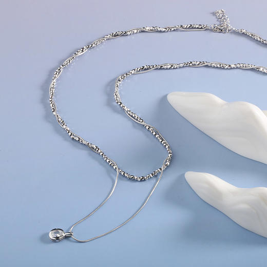 【宏艺珠宝】叠影星芒项链·银s925项链 商品图2