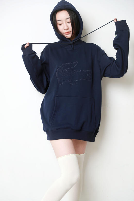 学院风连帽卫衣，胸口大刺绣。内里加绒连帽复古加厚外套C120160 商品图9