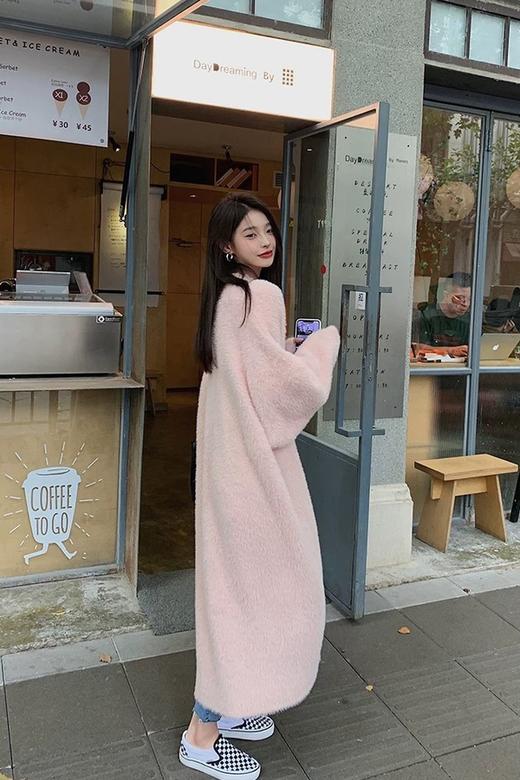 LNNNS 知性优雅粉色中长款针织开衫 21399 商品图6