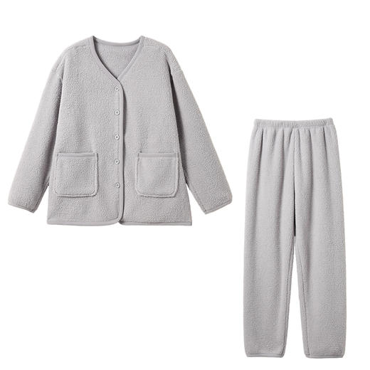 KEMU壳木毛绒绒家居服套装9822 双面绒毛柔软舒适亲肤保暖 宽松版型不挑身材 三色可选 商品图10