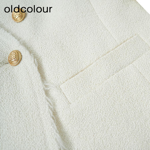oldcolour欧珂冬季高级感时尚气质优雅纯色中外套女BQ480416A1 商品图3